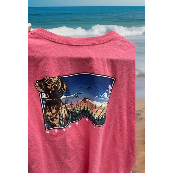 Crown & Ivy Other - Crown & Ivy Duck Hunting Dog Theme Chocolate Labrador T-Shirt Cotton Mens 2XL